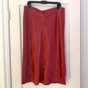 Vince Satin Rose Midi Skirt - Sz XL